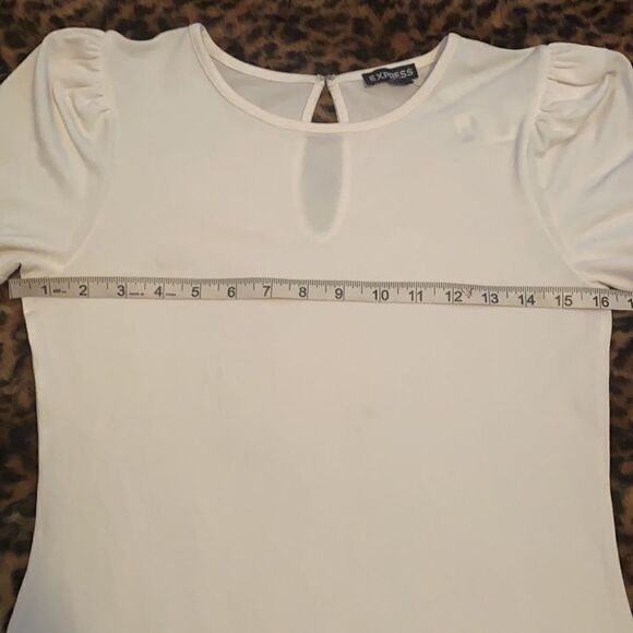 Express Off White Sheer Style Top - Picture 4 of 13